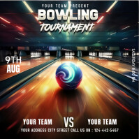 National bowling day Instagram Post template