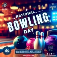 National Bowling Day Instagram Post template