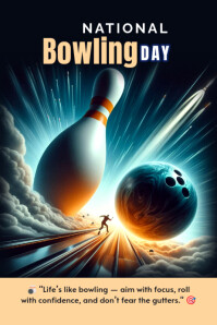 National bowling day Poster template