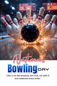 National Bowling Day Poster template