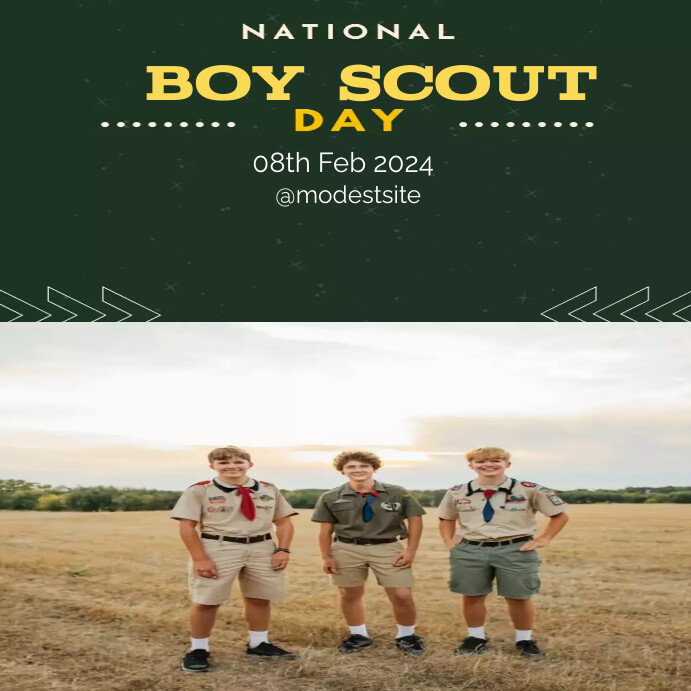 National Boy scout day Publicação no Instagram template