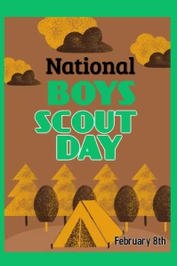 National boy scout day Póster template
