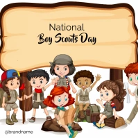 National boy scouts day design template
