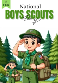 National boys scouts day A1 template