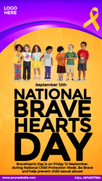 national bravehearts day template Historia de Instagram