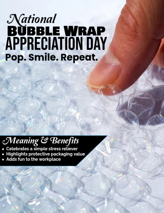 National Bubble Wrap Appreciation Day Template | PosterMyWall