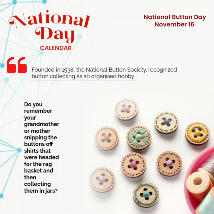 National Button Day public Holiday Template | PosterMyWall