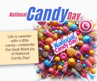 National candy day Duży prostokąt template
