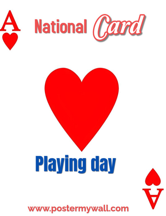 National card playing day Pamflet (VSA Brief) template