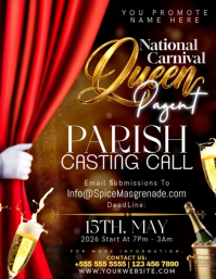 National Carnival Queen Casting Cal Ulotka (US Letter) template