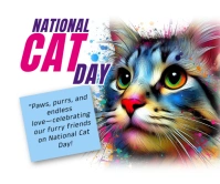 National cat day Malaking Rektangle template