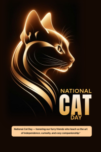 National cat day Poster template