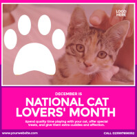 National Cat Lovers’ Month Publicação no Instagram template
