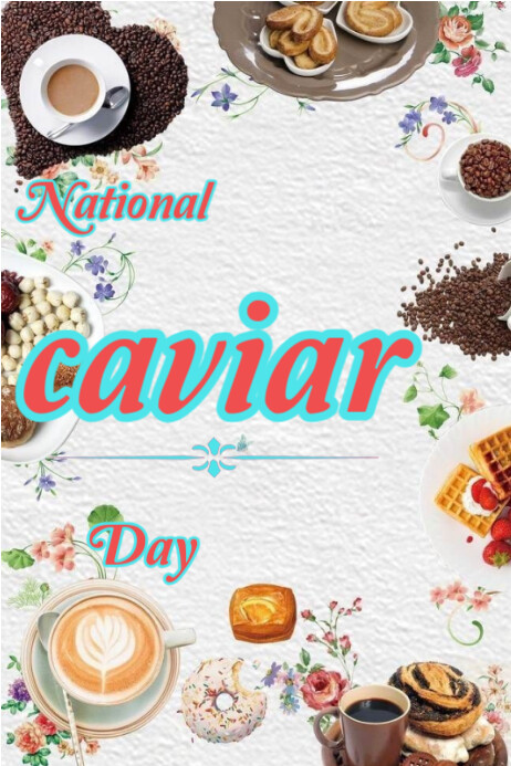 National caviar day Cartaz template