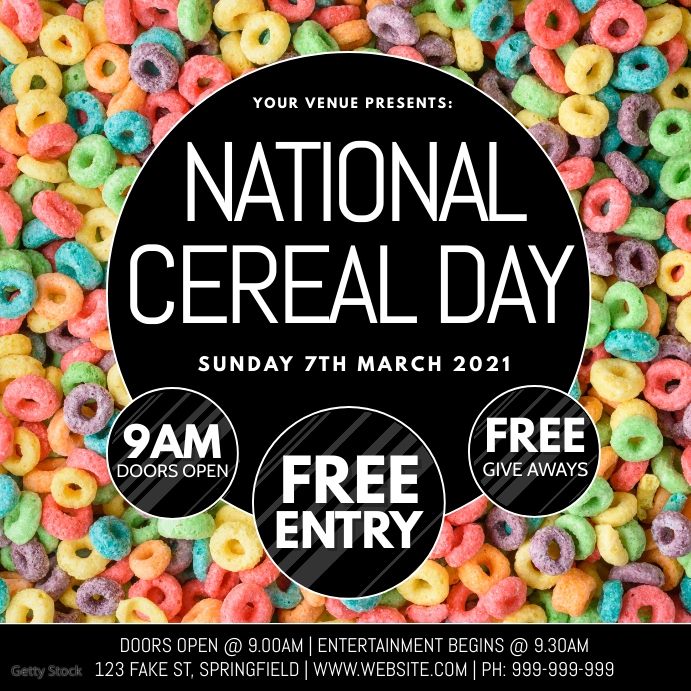 Copy of National Cereal Day Poster PosterMyWall