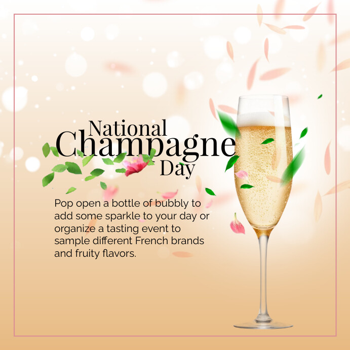 National Champagne Day Instagram Post template