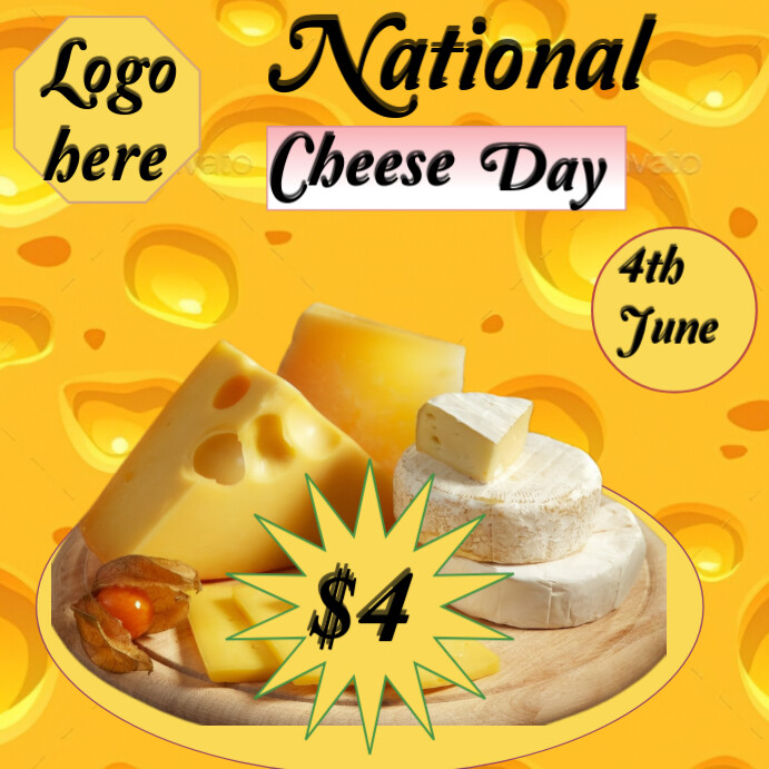 National cheese day Instagram Post template