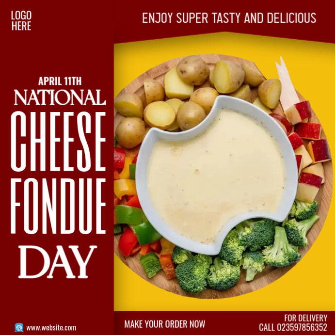 national cheese fondue day Template PosterMyWall