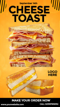 National Cheese Toast Day Design Instagram Story template
