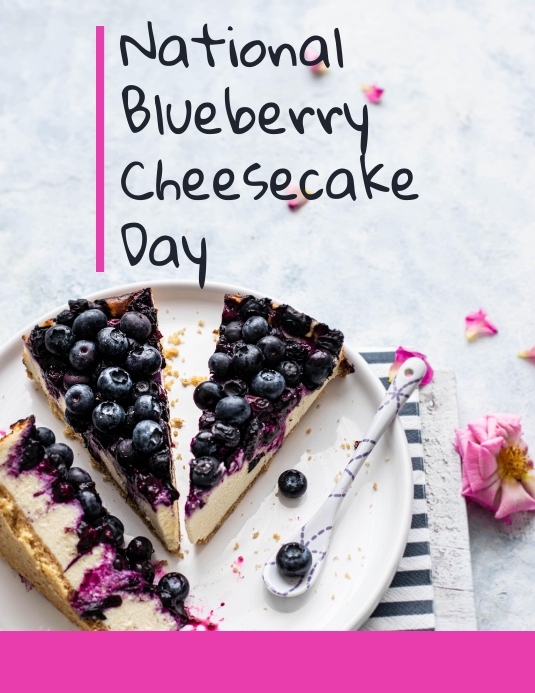 National Blueberry Cheesecake Day Flyer template