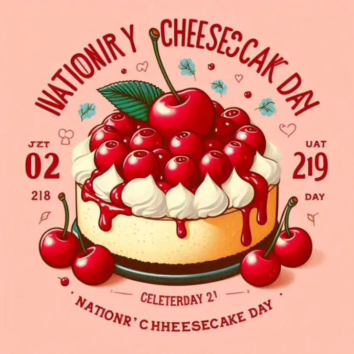 National cherry cheesecake day template PosterMyWall