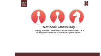national  chess day Twitter Post template