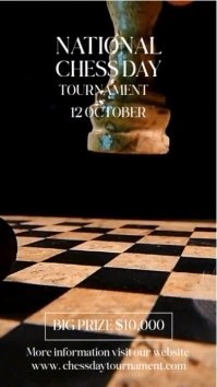 National Chess Day Tournament  Digital Display (9:16) template