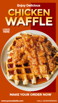 National Chicken and Waffles Day Ad Instagram Story template