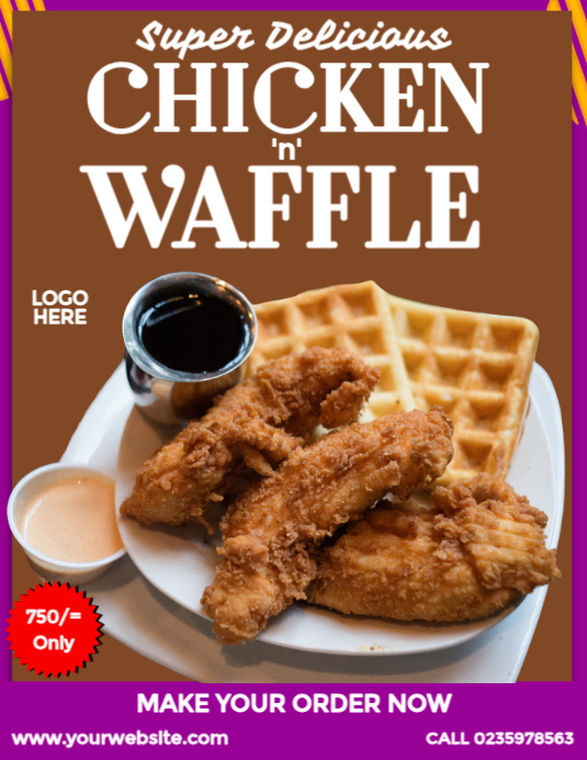 Plantilla de National Chicken and Waffles Day Flyer | PosterMyWall
