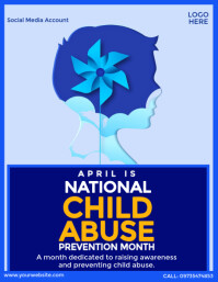 Blue Child Abuse Prevention Volantino Template
