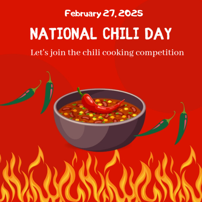 National Chili Day Instagram Plasing template