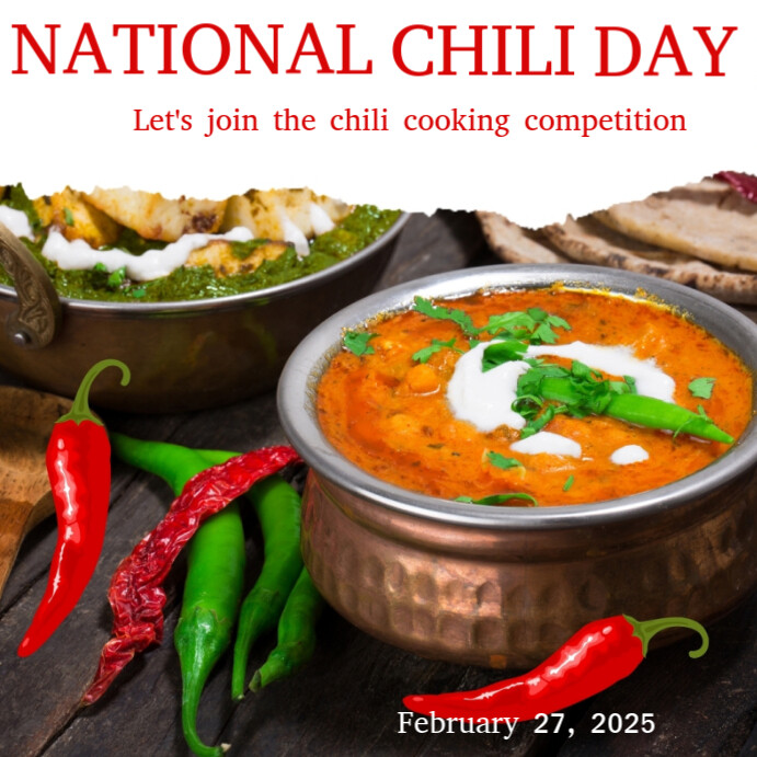 National Chili Day Publicação no Instagram template