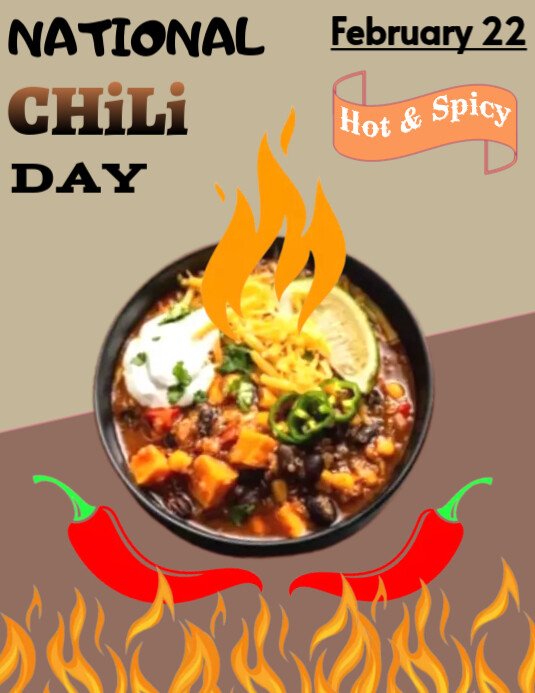 NATIONAL CHILI DAY Ulotka (US Letter) template