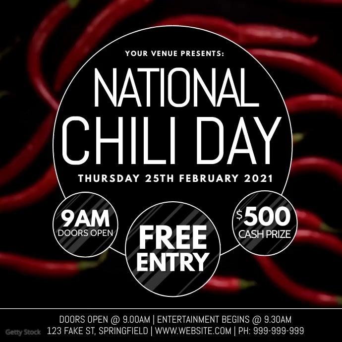 National Chili Day Video Poster Template PosterMyWall