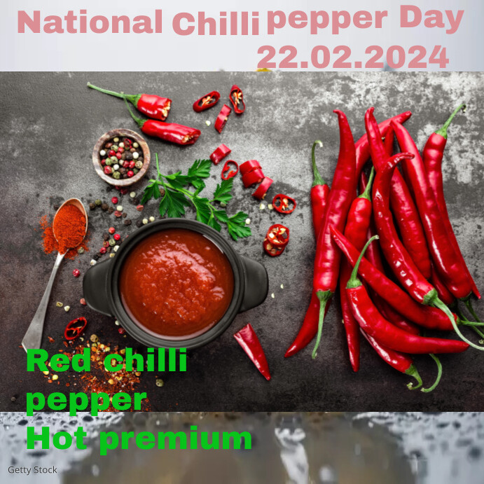 National chilli pepper flyer Instagram Post template