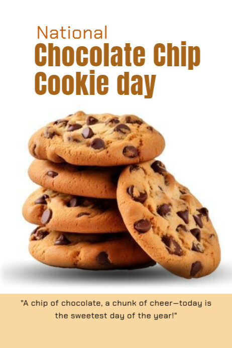 National chocolate chip cookie day โปสเตอร์ template
