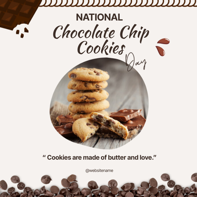 Plantilla de National Chocolate Chip Cookies Day Instagram | PosterMyWall