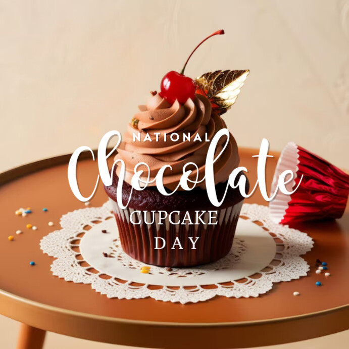 National Chocolate Cupcake Day Instagram Post template