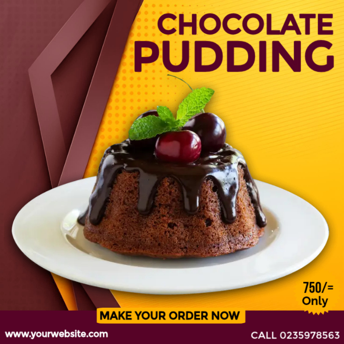 Chocolate Pudding Promotion Template | PosterMyWall