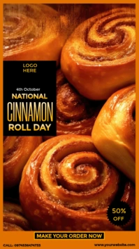 National Cinnamon Roll Day Instagram Story template