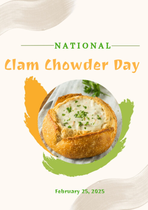 Clam Chowder Sign National Clam Chowder Day Templat | PosterMyWall