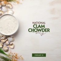 National Clam Chowder Day instagram template
