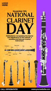 National Clarinet Day Design Instagram Story template