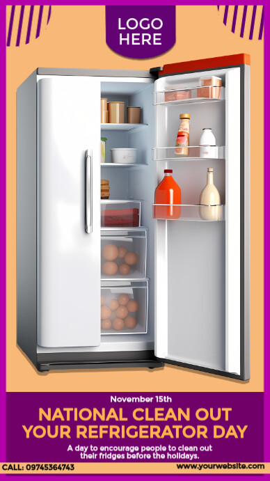National Clean Out Your Refrigerator Day Design Template | PosterMyWall