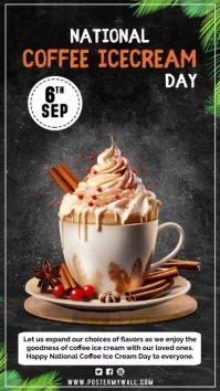 National coffe icecream day Instagram Story template