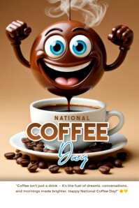 NATIONAL COFFEE DAY Poster template