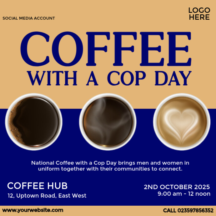 National Coffee with a Cop Day Template | PosterMyWall