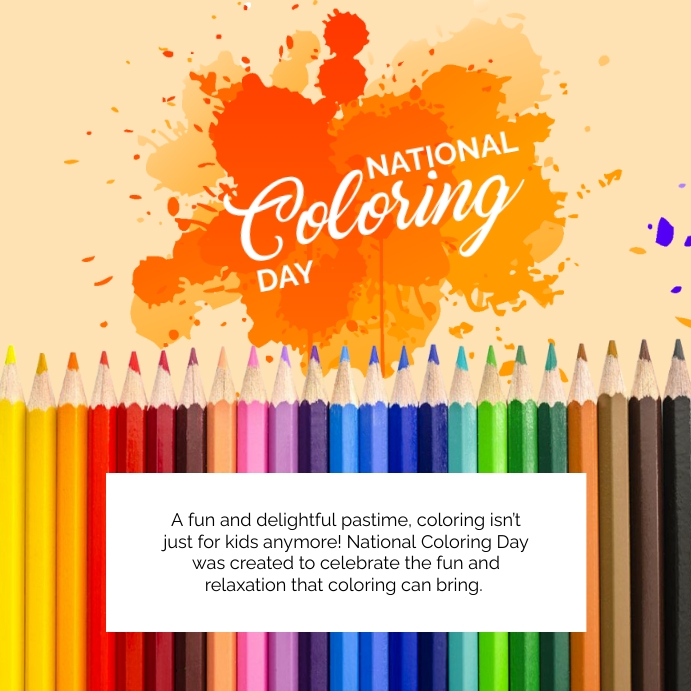 National Coloring Day Instagram Post Template | PosterMyWall