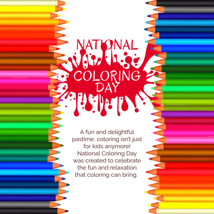 National Coloring Day Instagram Post Template | PosterMyWall