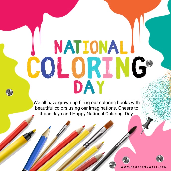 National Coloring Day Post Template | PosterMyWall